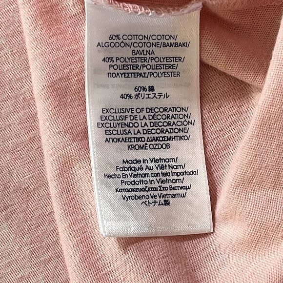 Chaps | Peach Ruffle Front 3/4 Sleeve Top | PXL - Picture 6 of 7